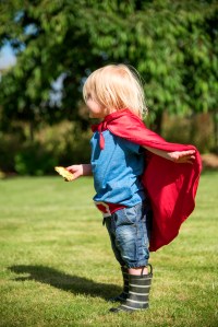 Superhero Little Boy Imagination Freedom Happiness Concept