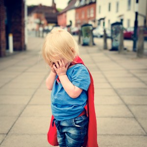 Superhero Little Boy Imagination Freedom Happiness Concept